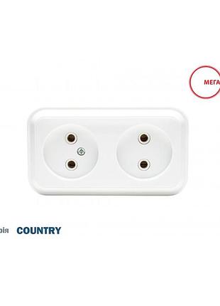 Розетка country 2-я наружная мегатек (мтс-0111-005)