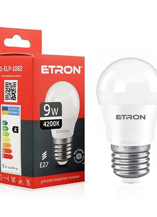 Світлодіодна лампа etron g45 9w 4200k e27 1-elp-1082