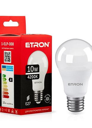 Светодиодная led лампа etron a60 1-elp-008 10w 4000k e27 дневной свет