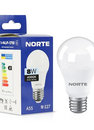Светодиодная led лампа norte 8вт e27 a55 4000k (1-nlp-1710)