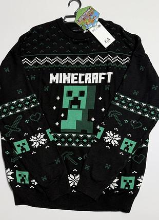 Черный вязаный свитер minecraft от бренда c&amp;a.