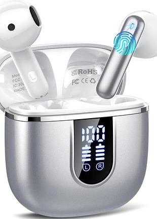 Беспроводные наушники tws bluetooth 5.4 hi-fi звук 4 enc микрофона 40 часов работы ip7 влагозащита