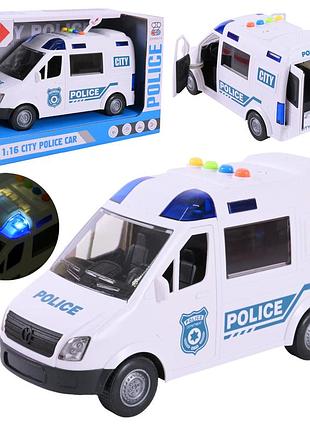 Машина арт. zy222a (48шт/2) батар. полиция, свет, звук, дверцы открываются, короб. 26*11,5*16,5см