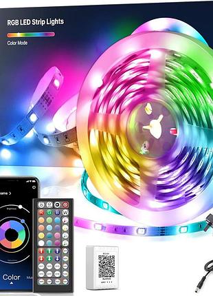 Светодиодная лента nexillumi 10 метров rgb bluetooth управление синхронизация музыки пульт подсветка
