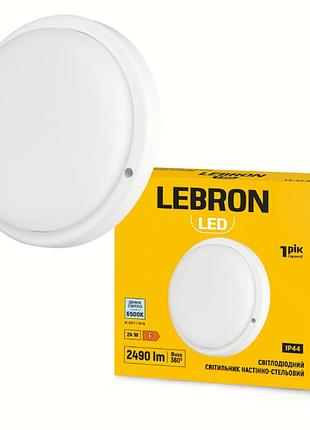 Круглый led светильник 24w lebron l-wlr-2465 накладной 6500k ip44