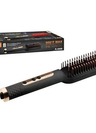 Щітка-гребінець електричний для випрямлення волосся r.406 raf чорна top shop ua_