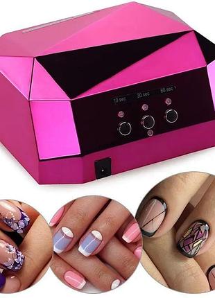 Лампа для нігтів 36w diamond pink top shop ua_