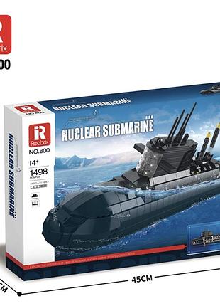 Конструктор reobrix 800 атомная подводная лодка с 1498 деталями, для детей от 14 лет