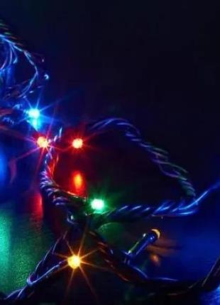 Светодиодная гирлянда нить 401 led rgb разноцветная (черный провод) top shop ua_