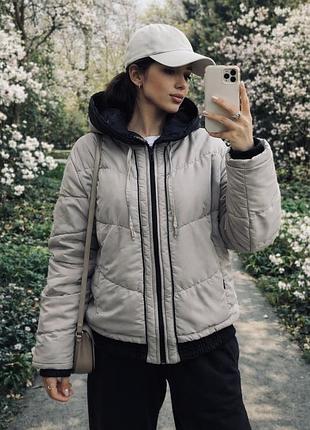 Меланжева дута куртка автоледі lvr classic fashion.