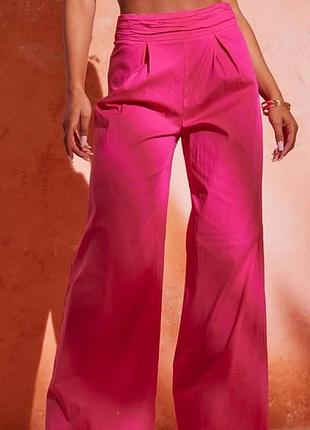 Prettylittlething — широкі брюки hot pink
