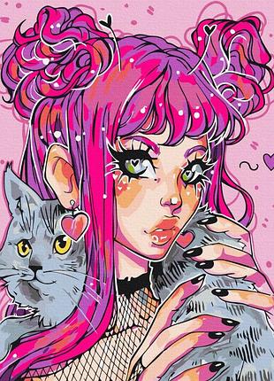 Картина рисование по номерам люди кошачий взгляд @nila_art_art девушка на картинах по номерам brushme bs53522
