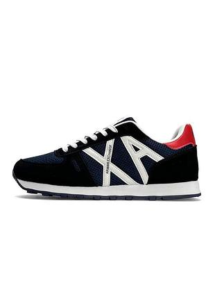 Мужские кроссовки armani exchange black white navy