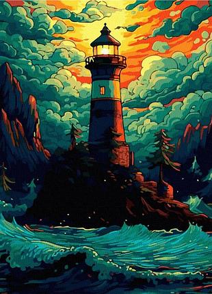 Картина по номерам маяк 40х50см rainbow art gx47352 раскраска по цифрам морской пейзаж море