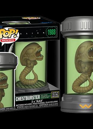 Фігурка funko pop фанко поп "чужий" s2 - ксеноморф у капсулі (світло) 1988 alien chestburster premium
