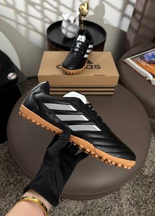 Мужские сороконожки adidas goletto viii tf black white caramel