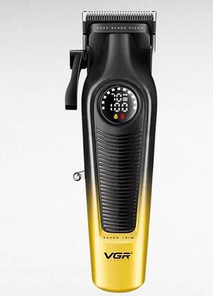 Машинка для стрижки аккумуляторная 8 насадок, 2000 mah vgr v-196 gold черная с золотым top shop ua_