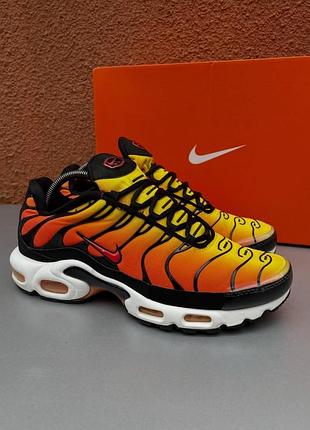 Оригінальні крутезні чоловічі кросівки nike tn air max plus колір захід сонця (тигр )44 розмір 28 см в ідеалі
