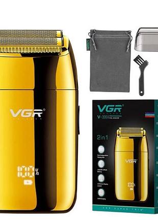 Електробритва вологостійка з led-дисплеєм vgr v-399 gold. top shop ua_
