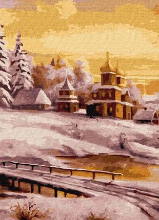 Картина малювання за номерами пейзаж 40х50 картини по цифрах зимовий світанок ©олександр закусілов картина за номерами ідейка 6313
