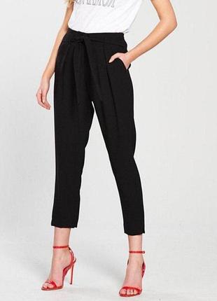 Черные брюки высокая посадка zara весна-лето