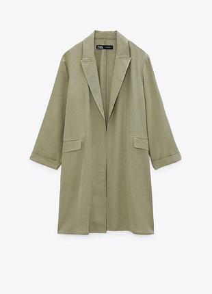 Короткий тренч zara оливковий ліоцел