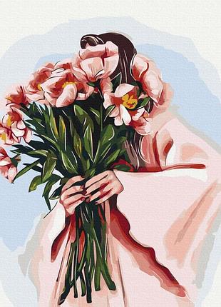 Картина рисование по номерам весенний образ © alla berezovska 40*50 люди на картинах brushme bs53448