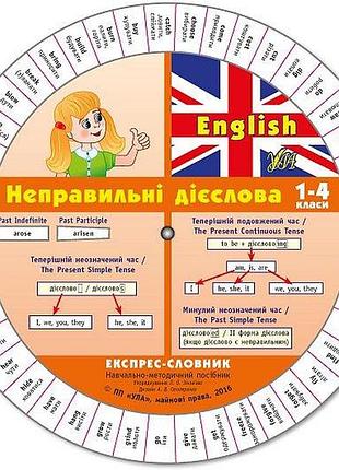 Экспресс-словарь english неправильные глаголы 1–4 классы изд ула составитель зиновьева л картон укр язык