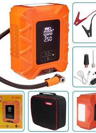 Компрессор автомобильный 4in1 voin vc-345cl 10000mah, бустер, повербанк, фонарь