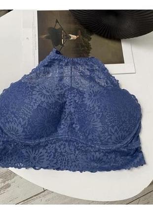Victoria’s secret крутий синій мереживний бюст у вигляді топа