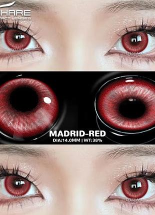 Линзы для косплея красные madrid-red (1537)