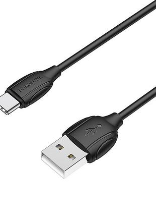 Кабель usb - type-c borofone bx19 3a 1m pvc tpe разъемы цвет черный bx19cb
