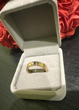 Кільце позолота cartier, 750, дефект загубився діамантик.