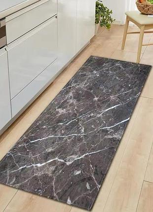 Инновационный диатомитовий коврик для кухни 120х40см marmur premium антискользящий серо-коричневый мрамор