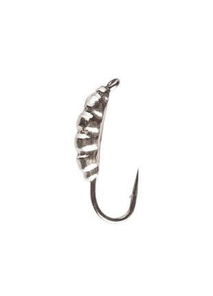 Мормышка intech ice jig личинка с петелькой l6.0 1шт #02 серебро
