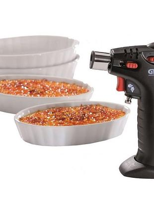 Набор для карамелизации gefu creme brulee carmello 5 предметов горелка-карамелизатор и 4 креманка 35360