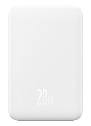 Павербанк 5000 mah baseus mini 20w швидка зарядка магнітна бездротова зарядка stellar white power bank повербанк