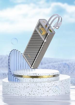 Павербанк 20000 mah hoco j104a discovery edition 22.5w швидка зарядка вбудований кабель power bank повербанк