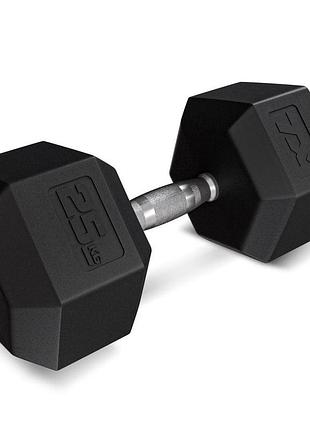 Гантеля шестигранна прогумована tx-250rd trex sport 25кг