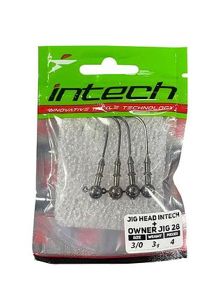 Джиг-головка jig head intech + owner jig 28 №3/0 3.0g (4шт)