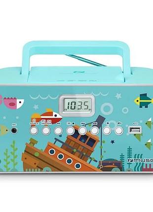 Радиоприемник cd с микрофоном ментоловый muse m-29 kp