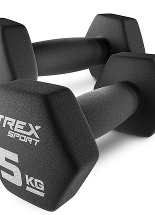 Гантелі для фітнесу неопренові trex sport tx-050vd 2x5кг