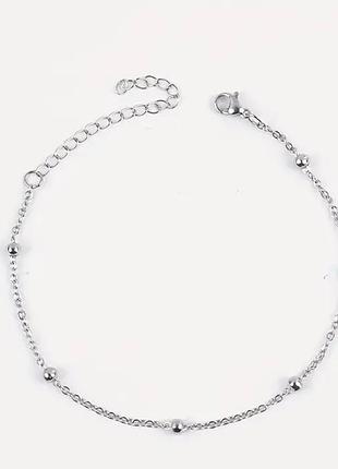 Браслет stainless steel (медична сталь) довжина 16+5 см. товщина кулі 3 мм.