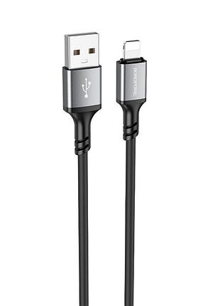 Кабель borofone bx83 ip famous silicone charging data cable black