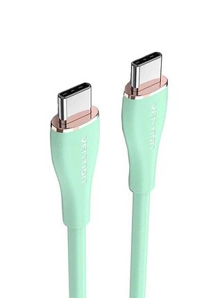 Кабель vention usb 2.0 c "папа" - c "папа" 5a cable 1m light green silicone type tawgf