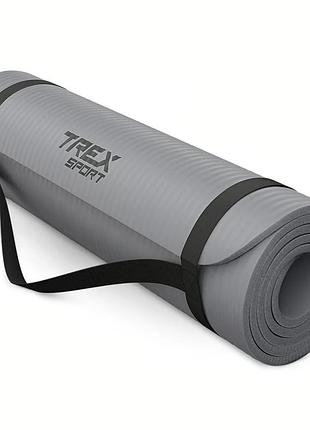 Коврик для йоги trex sport tx-018ngm nbr 1см 180х60 сірий