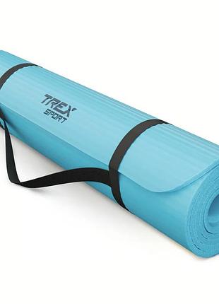 Коврик для йоги trex sport tx-019ngm nbr 1см 190х80 блакитний