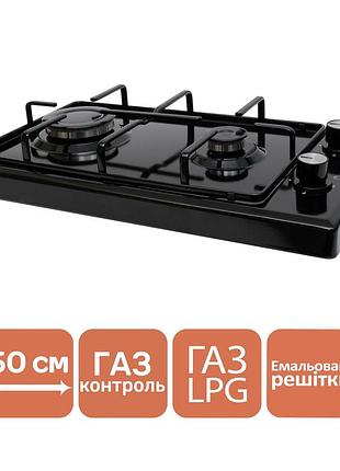 Настольная газовая плита ventolux hgt 620 es (bk) с газ контролем