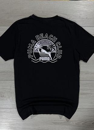 Стильна чорна футболка пума puma beach club graphic, факт xl, оригінал