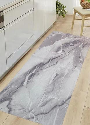 Инновационный диатомитовий коврик для кухни 120х40см marmur premium антискользящий серый мрамор